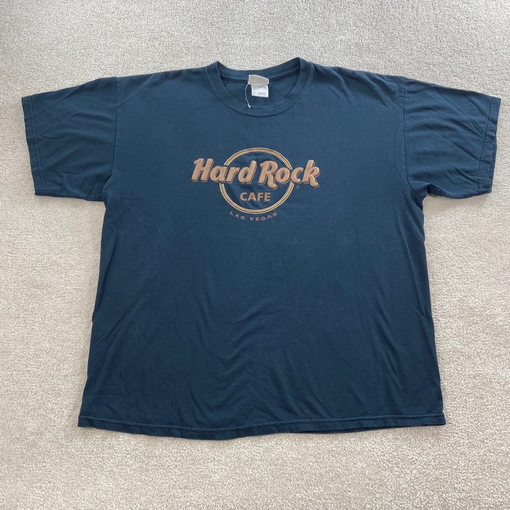 Hard Rock Cafe T-Shirt Mens XL Navy Blue Las Vegas Graphic Cotton Tee